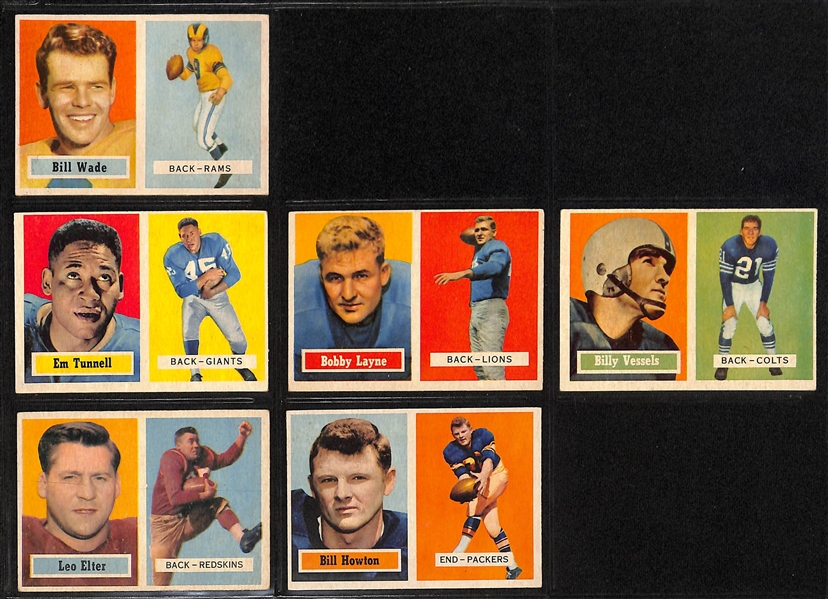 1957 Topps Football Partial Set - 127 of 154 Cards w. Night Train Lane Rookie Card