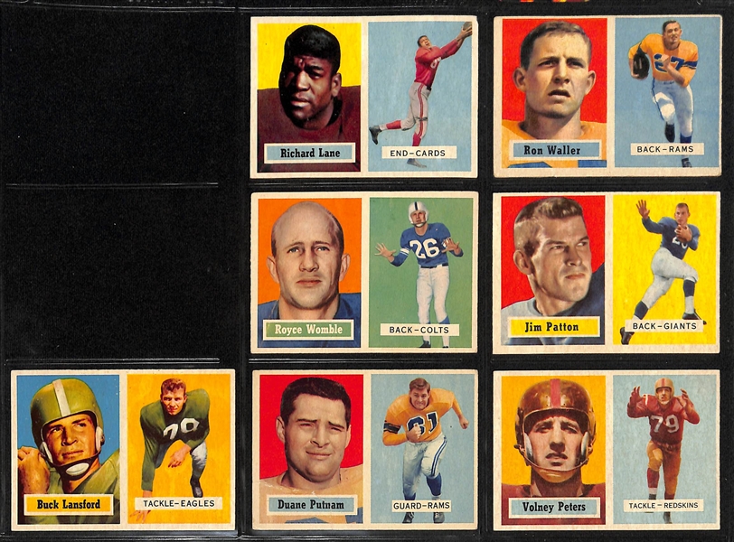 1957 Topps Football Partial Set - 127 of 154 Cards w. Night Train Lane Rookie Card