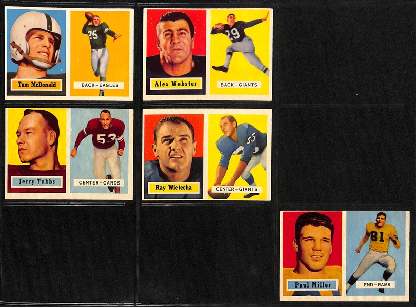 1957 Topps Football Partial Set - 127 of 154 Cards w. Night Train Lane Rookie Card