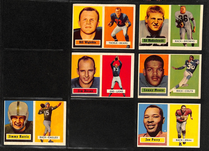 1957 Topps Football Partial Set - 127 of 154 Cards w. Night Train Lane Rookie Card