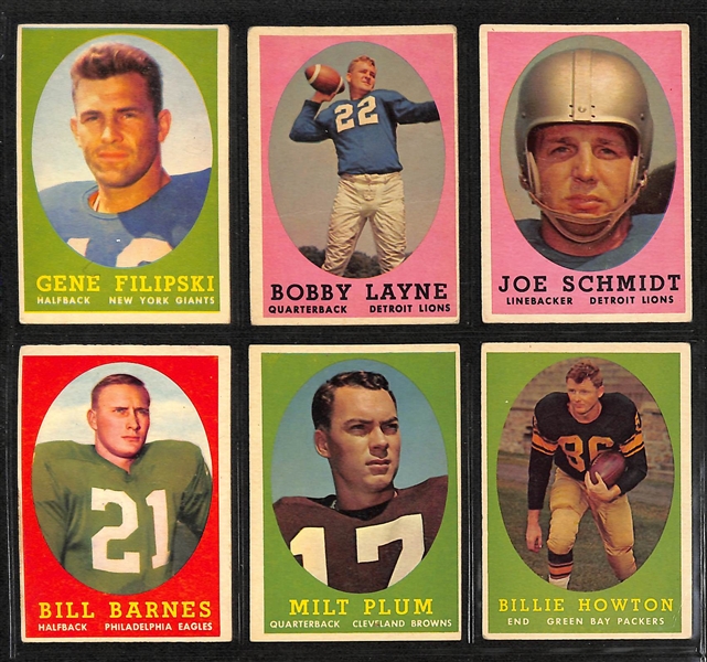 1958 Topps Football Partial Set - 104 of 132 cards w. Bobby Layne