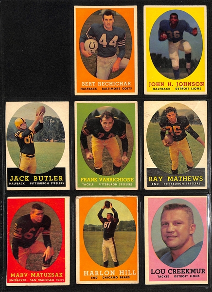 1958 Topps Football Partial Set - 104 of 132 cards w. Bobby Layne