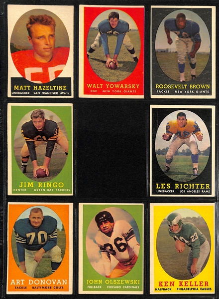 1958 Topps Football Partial Set - 104 of 132 cards w. Bobby Layne