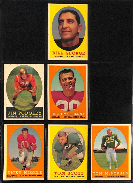 1958 Topps Football Partial Set - 104 of 132 cards w. Bobby Layne