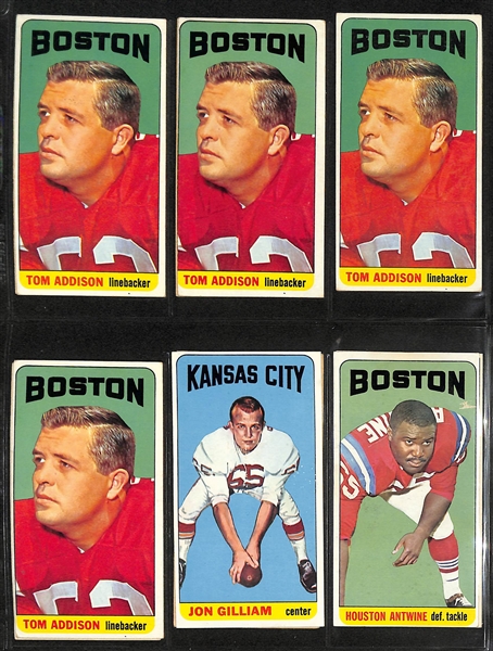 Lot of (150+) Assorted 1965 Topps Football Cards w. Ron Mix