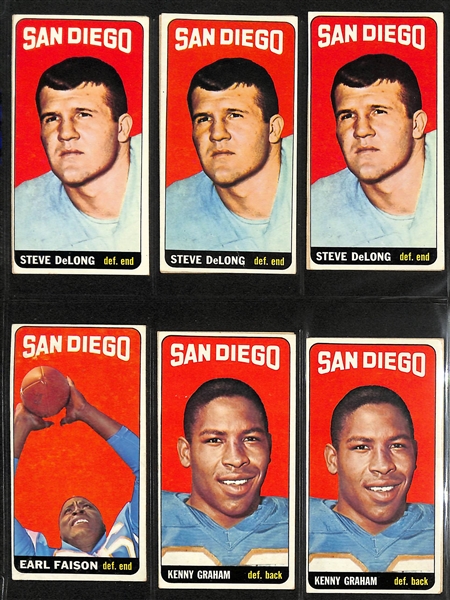 Lot of (150+) Assorted 1965 Topps Football Cards w. Ron Mix