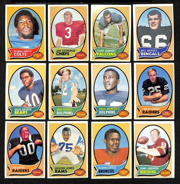 Lot of (200+) Assorted 1970 Topps Football Cards w. Bubba Smith Rookie