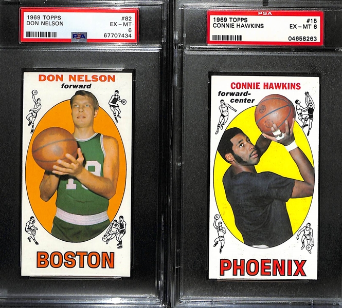 Lot of (5) PSA Graded 1969-1970 Topps Basketball Rookie Cards w. Bill Bradley PSA 6