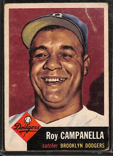  Lot of (80) 1952-1956 Topps Baseball Cards w. 1953 Topps Roy Campanella