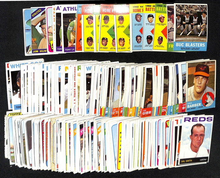  Lot of (300+) 1963-1969 Topps Baseball Cards w. 1963 Buc Blasters (Clemente #18)