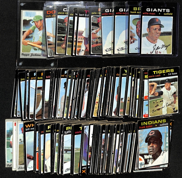 Lot of (175) 1970-71 Topps Baseball Cards w. 1971 Willie Mays & 1971 Hank Aaron