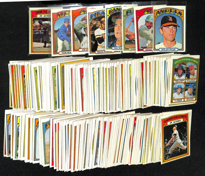  Lot of (250+) 1972 Topps Baseball Cards w. 1972 Nolan Ryan