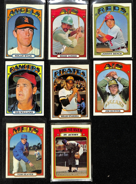  Lot of (250+) 1972 Topps Baseball Cards w. 1972 Nolan Ryan