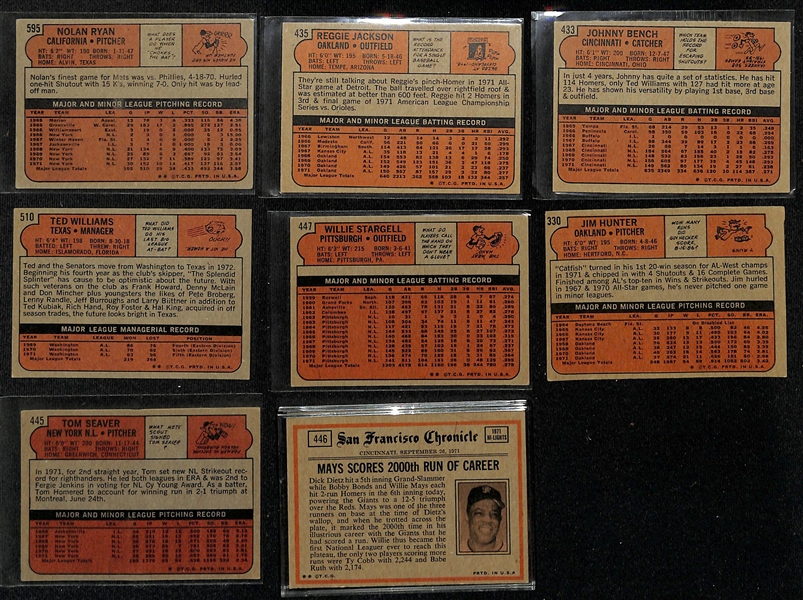  Lot of (250+) 1972 Topps Baseball Cards w. 1972 Nolan Ryan