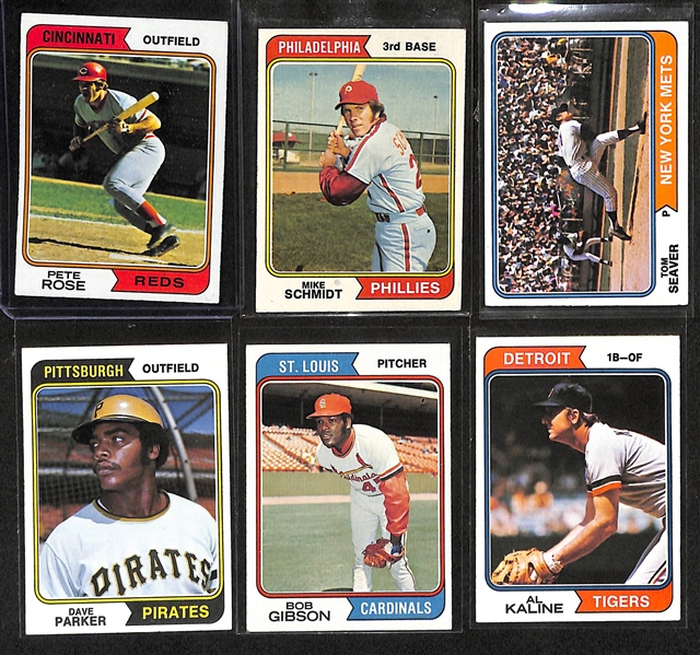  Lot of (800+) 1973-1975 Topps Baseball Cards w. 1974 Pete Rose & 1975 Minis