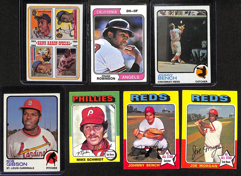  Lot of (800+) 1973-1975 Topps Baseball Cards w. 1974 Pete Rose & 1975 Minis