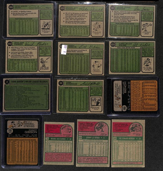  Lot of (800+) 1973-1975 Topps Baseball Cards w. 1974 Pete Rose & 1975 Minis