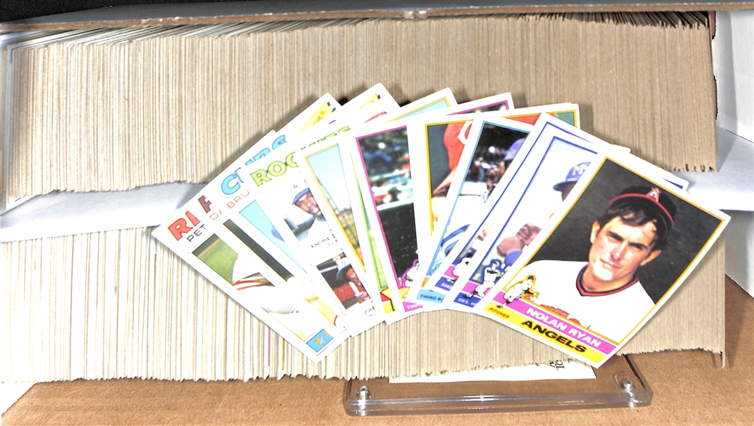 Lot of Approx. (1000) 1976-1977 Topps Baseball Cards w. 1976 Hank Aaron & 1976 Nolan Ryan