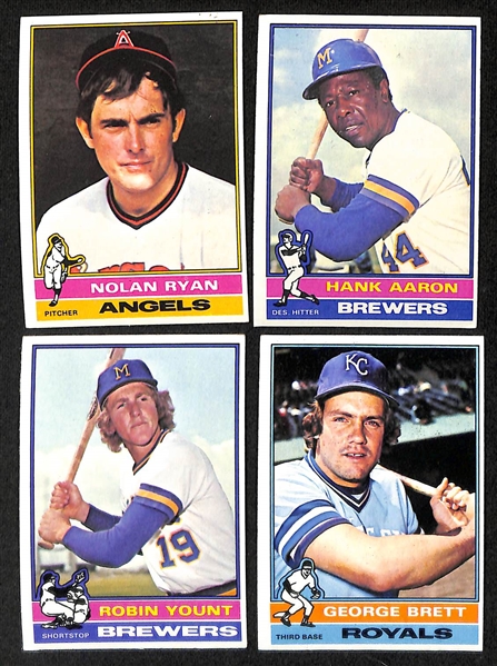 Lot of Approx. (1000) 1976-1977 Topps Baseball Cards w. 1976 Hank Aaron & 1976 Nolan Ryan