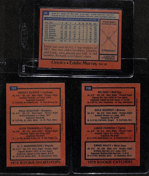  1978 Topps Baseball Card Complete Set of 726 Cards w. Eddie Murray