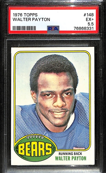 1976 Topps Walter Payton Rookie Card Graded PSA 5.5