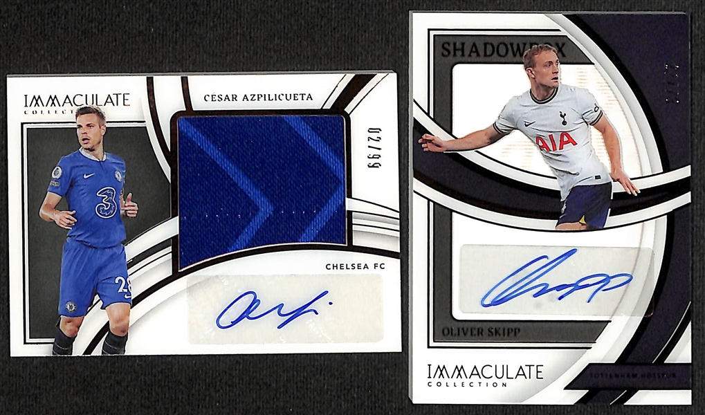 Lot of (8) 2022-23 Immaculate Soccer Autographs inc (2) Marco Verratti w/ (1) Patch Autograph 