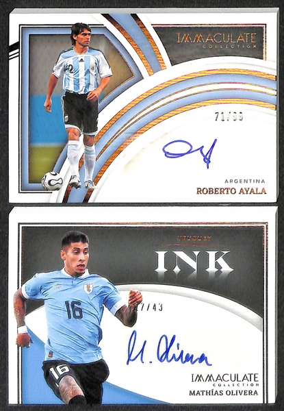 Lot of (8) 2022-23 Immaculate Soccer Autographs inc (2) Marco Verratti w/ (1) Patch Autograph 