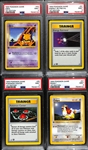 Lot of (4) 1999 1st Edition Base Set Shadowless Pokemon Cards All Graded PSA 9 inc. Abra, Energy Retrieval, Pokemon Center, Pidgey