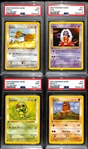 Lot of (4) 1999 1st Edition Base Set Shadowless Pokemon Cards All Graded PSA 9 inc. Doduo, Jynx, Caterpie, Diglett