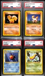 Lot of (4) 1999 1st Edition Base Set Shadowless Pokemon Cards All Graded PSA 9 inc. Vulpix, Ponyta, Starmie, Weedle