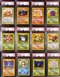 Lot of (12) PSA Graded 1999 1st Edition Jungle Pokemon Cards inc. Spearow (PSA 10), Rhydon (PSA 9), Rapidash (PSA 9), Venonat (PSA 9), + 