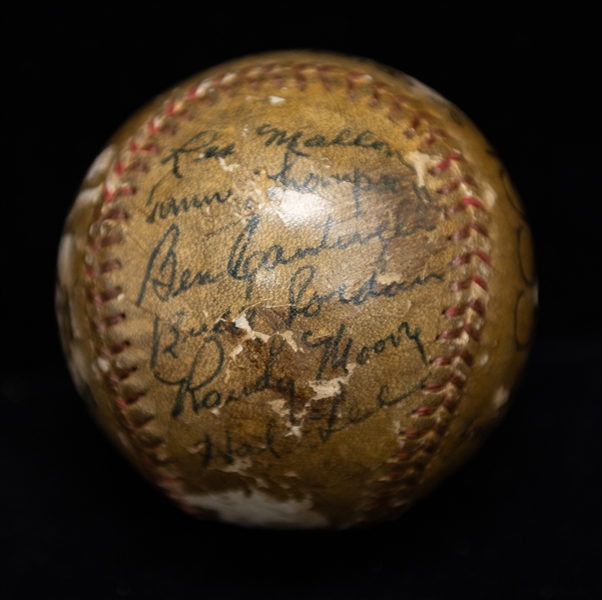 1935 Boston Braves Team Signed Baseball w. Wally Berger - 8 Total Signatures - JSA Auction Letter