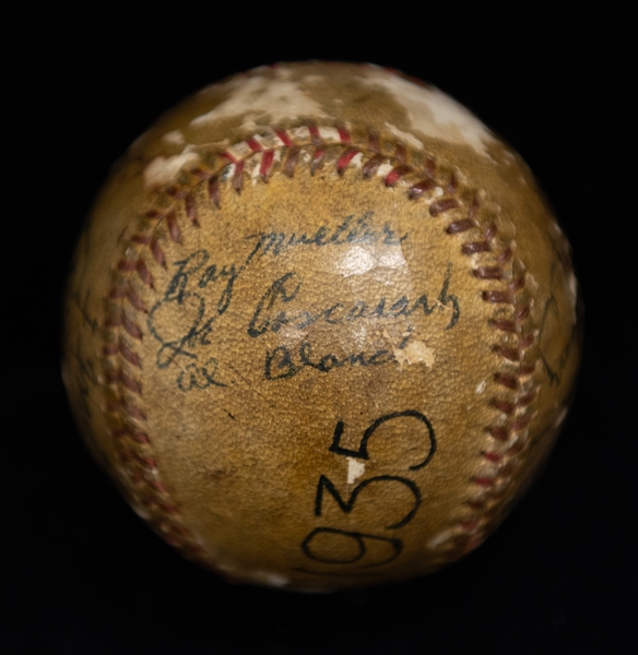 1935 Boston Braves Team Signed Baseball w. Wally Berger - 8 Total Signatures - JSA Auction Letter