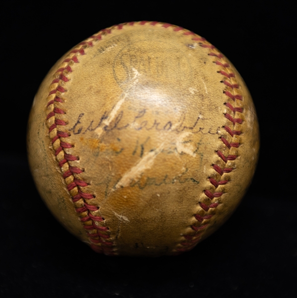 1944 Cincinnati Reds Signed Baseball - 20+ Signatures - w. Hans Lobert - JSA Auction Letter