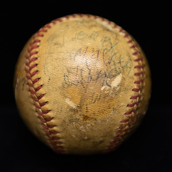 1944 Cincinnati Reds Signed Baseball - 20+ Signatures - w. Hans Lobert - JSA Auction Letter