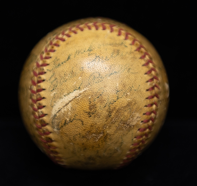 1944 Cincinnati Reds Signed Baseball - 20+ Signatures - w. Hans Lobert - JSA Auction Letter