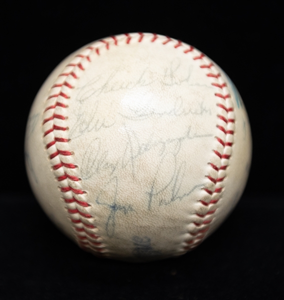 1969 Baltimore Orioles Team Signed Baseball - 12 Signatures - w. Jim Palmer & Brooks Robinson - JSA Auction Letter