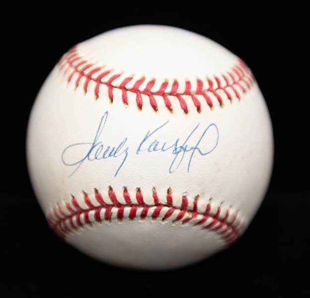 HOFer Sandy Koufax Single Signed Baseball - JSA Auction Letter