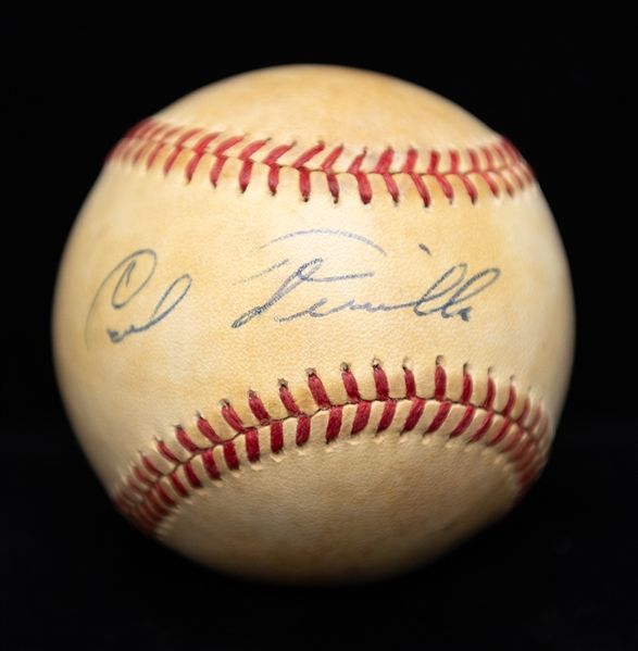 Carl Furillo Single Signed Baseball - JSA Auction Letter