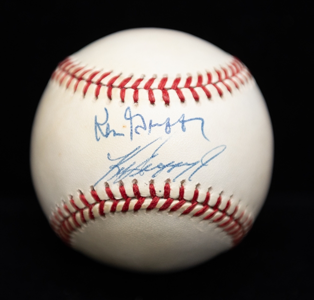 HOFer Ken Griffey & Ken Griffey Jr. Dual Signed Baseball - JSA Auction Letter