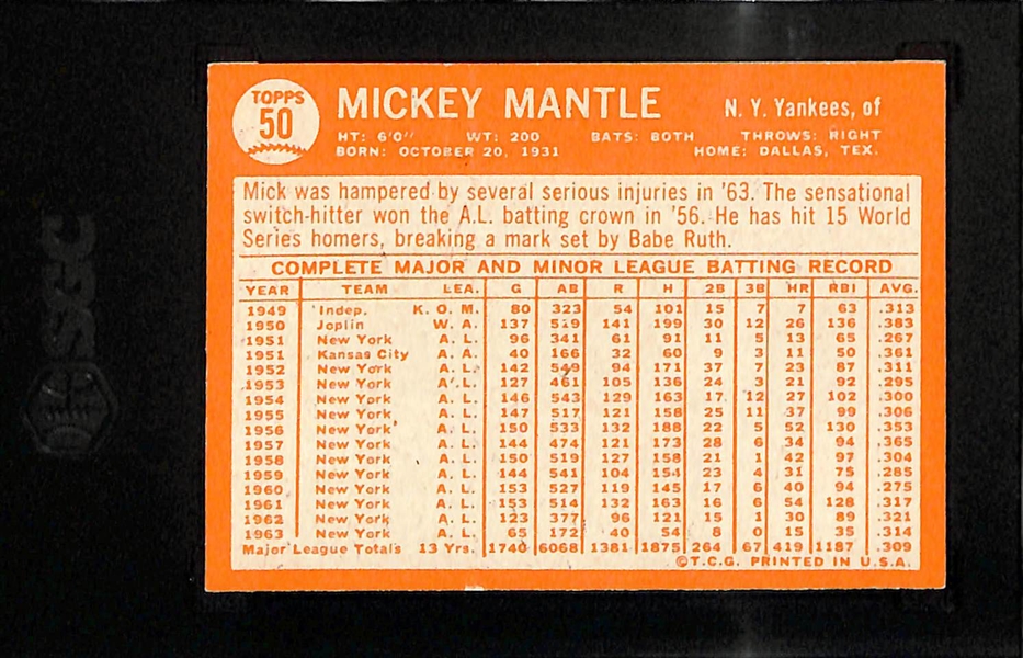 1964 Topps Mickey Mantle #50 Graded SGC 5