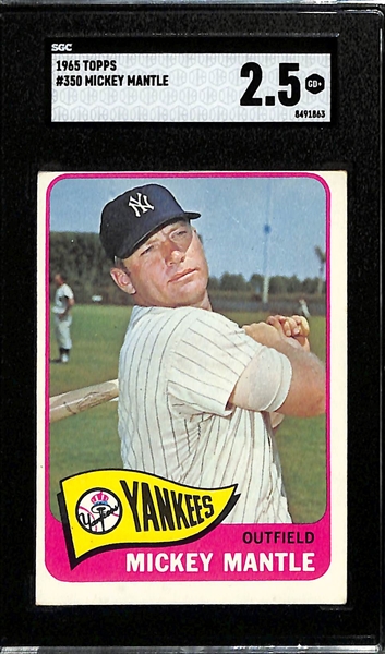 1965 Topps Mickey Mantle #350 Graded SGC 2.5