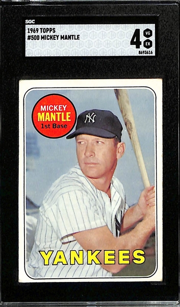 1969 Topps Mickey Mantle #500 Graded SGC 4