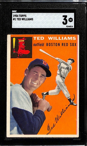 1954 Topps Ted Williams #1 Graded SGC 3