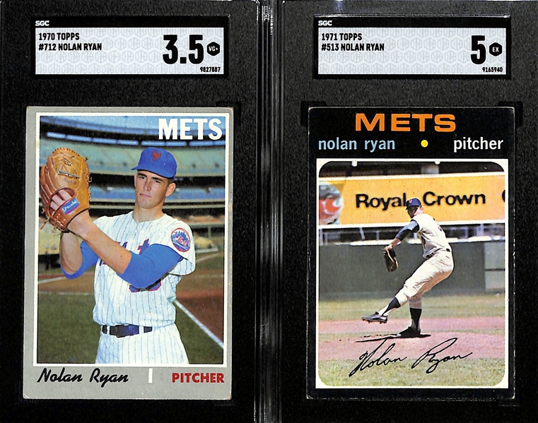 Nolan Ryan Graded Lot - 1970 Topps (SGC 3.5) & 1971 Topps (SGC 5)