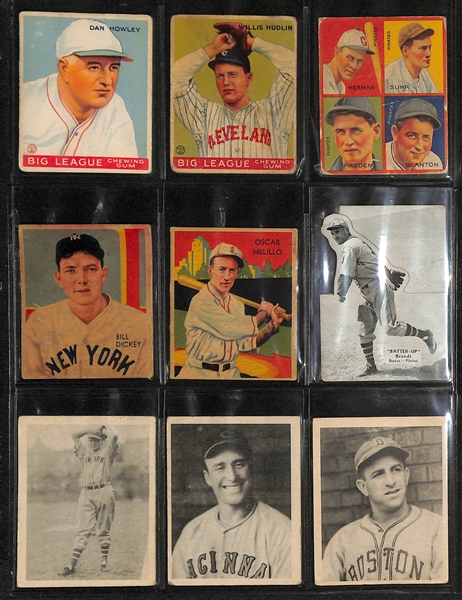 Lot of (36) 1909-1949 Baseball Cards w. 1935 Diamond Stars Bill Dickey