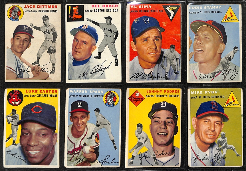 Lot of (100+) 1952-1956 Topps Baseball Cards w. 1954 Warren Spahn