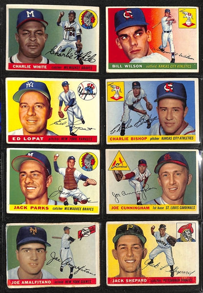 Lot of (100+) 1952-1956 Topps Baseball Cards w. 1954 Warren Spahn