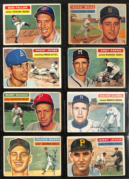 Lot of (100+) 1952-1956 Topps Baseball Cards w. 1954 Warren Spahn