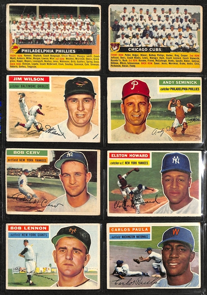 Lot of (100+) 1952-1956 Topps Baseball Cards w. 1954 Warren Spahn